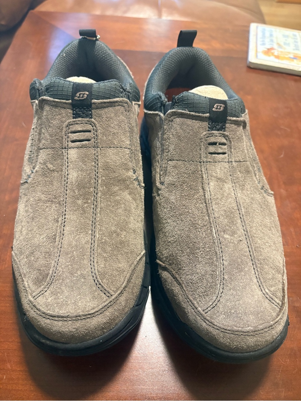 Skechers Men’s Taupe Suede Slip-On Loafers